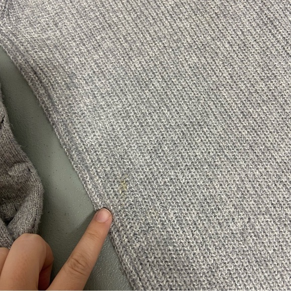 Vince Camuto Gray Sweater Pullover Crew Neck Women's Small Polka Dot Sleeves - Picture 3 of 5